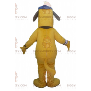 Grote gele hond BIGGYMONKEY™ mascottekostuum met pet -