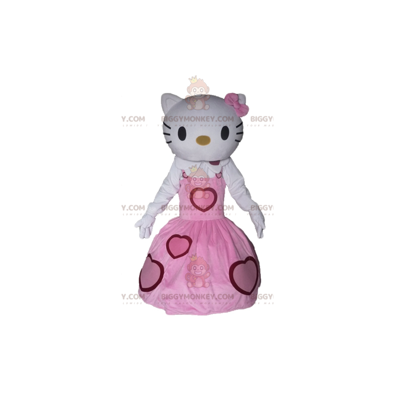 Hello Kitty BIGGYMONKEY™ maskotkostume klædt i en pink kjole -