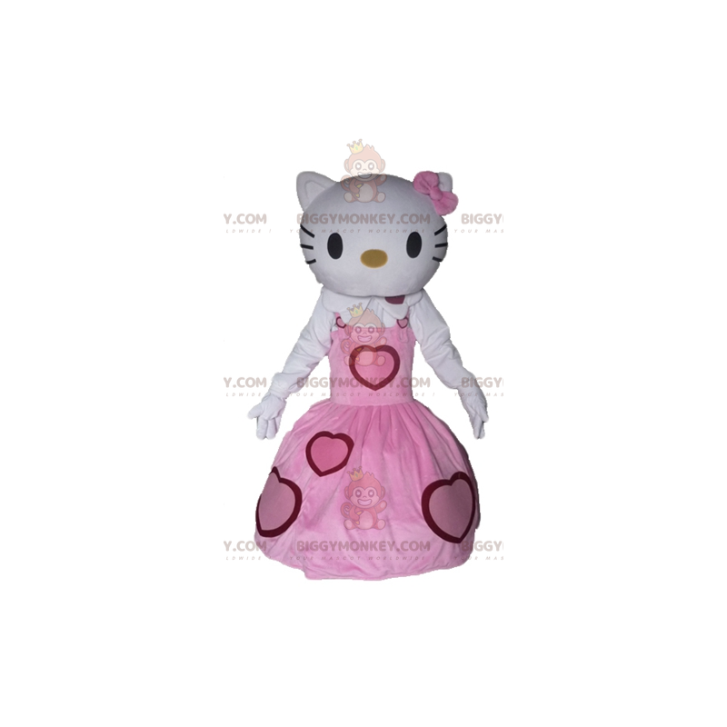 Hello Kitty BIGGYMONKEY™ Maskottchenkostüm in einem rosa Kleid