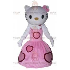 Hello Kitty BIGGYMONKEY™ maskotkostume klædt i en pink kjole -
