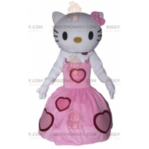 Hello Kitty BIGGYMONKEY™ Maskottchenkostüm in einem rosa Kleid