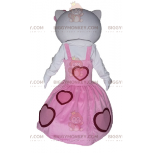 Hello Kitty BIGGYMONKEY™ maskotkostume klædt i en pink kjole -