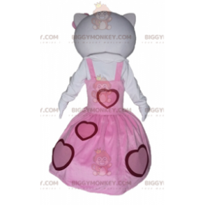 Hello Kitty BIGGYMONKEY™ Maskottchenkostüm in einem rosa Kleid