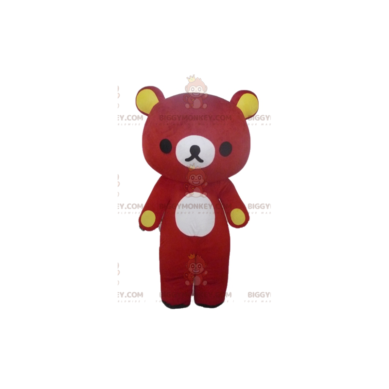 Στολή μασκότ BIGGYMONKEY™ Big Giant Red and Yellow Teddy Bear -