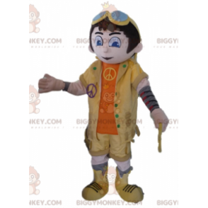 BIGGYMONKEY™ mascottekostuum voor jongen in geel en oranje