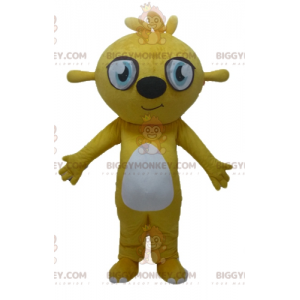 Costume mascotte BIGGYMONKEY™ Rodent Beaver giallo e bianco -