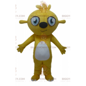 Costume mascotte BIGGYMONKEY™ Rodent Beaver giallo e bianco -