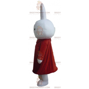 BIGGYMONKEY™ Mascot Costume Plush White Rabbit Dressed in Red –