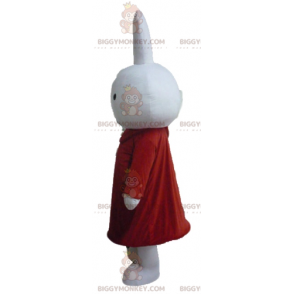 Kostým BIGGYMONKEY™ maskot Plyšový bílý králík v červeném –