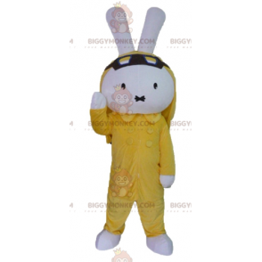 Costume de mascotte BIGGYMONKEY™ de lapin blanc en peluche