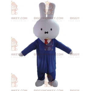 Hvid kanin BIGGYMONKEY™ maskotkostume udklædt bindedragt -