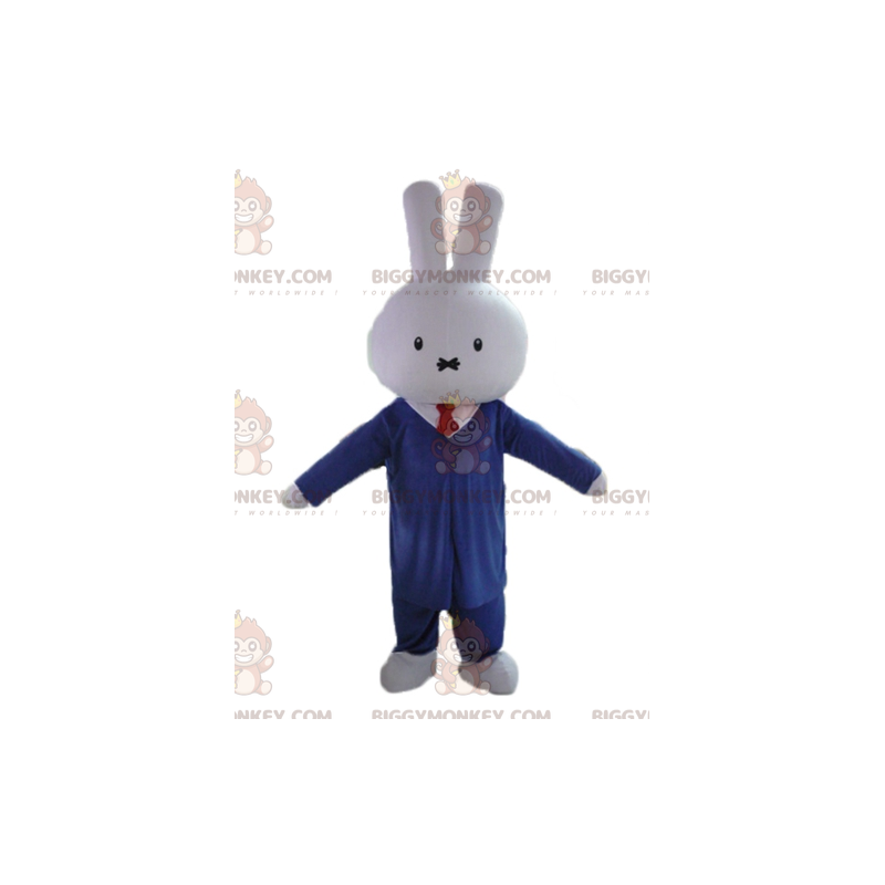 Valkoinen Rabbit BIGGYMONKEY™ maskottiasu, pukeutunut