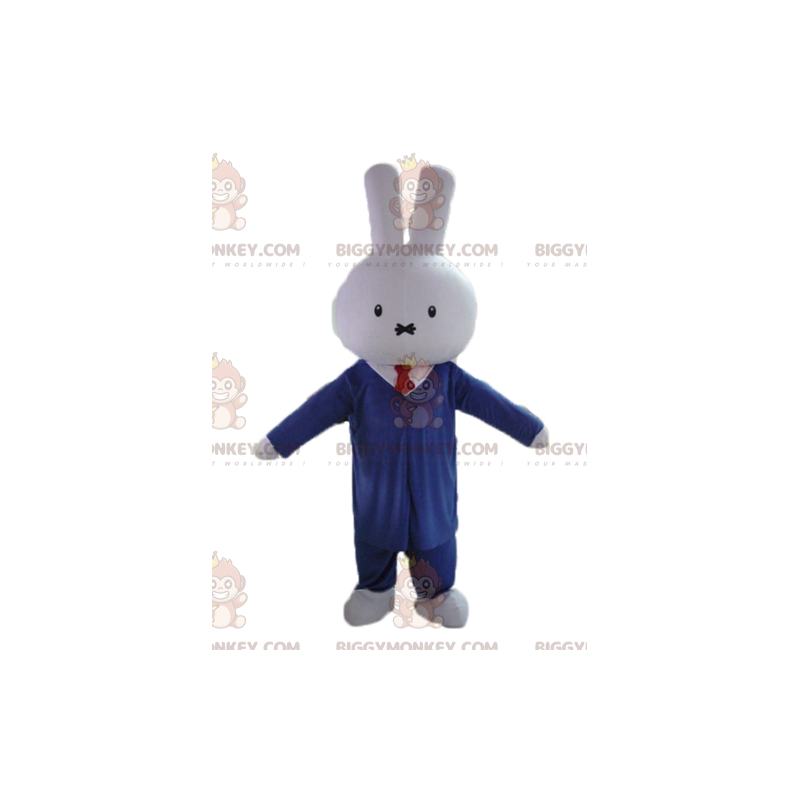 White Rabbit BIGGYMONKEY™ Mascot Costume Dressed Up Tie Suit –