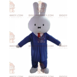 White Rabbit BIGGYMONKEY™ Mascot Costume Dressed Up Tie Suit –