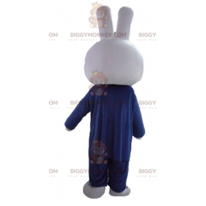 Valkoinen Rabbit BIGGYMONKEY™ maskottiasu, pukeutunut