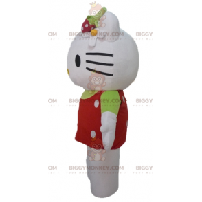 BIGGYMONKEY™ hello Kitty mascottekostuum met rode top met witte