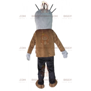 Big Fun Gray Monster BIGGYMONKEY™ Mascot Costume In Tie Suit –