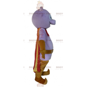 BIGGYMONKEY™ Little Purple Monster-mascottekostuum met cape en