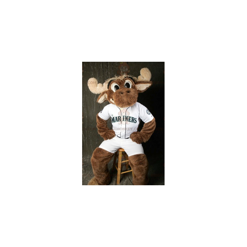 Costume mascotte Brown Moose Caribou BIGGYMONKEY™ -