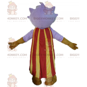 BIGGYMONKEY™ Little Purple Monster-mascottekostuum met cape en