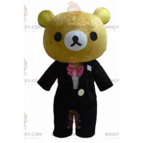 Traje de mascote BIGGYMONKEY™ grande ursinho marrom vestido com