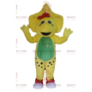 Costume de mascotte BIGGYMONKEY™ de dinosaure jaune vert et