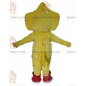 Costume mascotte BIGGYMONKEY™ dinosauro giallo verde e rosso -