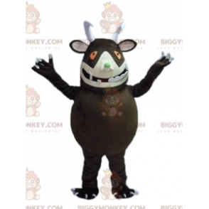 BIGGYMONKEY™ Big Brown Monster With Big Teeth Mascot Costume –