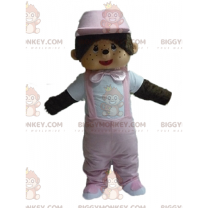 Kiki Famous pluche aap BIGGYMONKEY™ mascottekostuum met roze