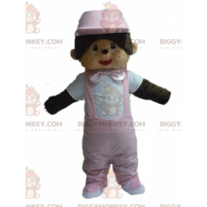 Στολή μασκότ Kiki Famous βελούδινη μαϊμού BIGGYMONKEY™ με ροζ
