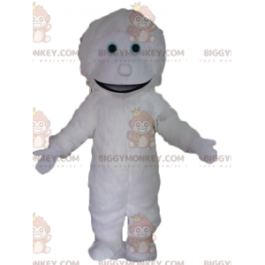 BIGGYMONKEY™ Kæmpe smilende hvid Yeti Monster maskot kostume -