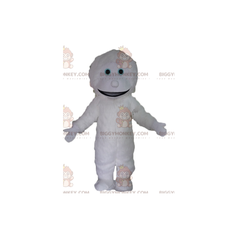 BIGGYMONKEY™ Costume da mascotte mostro bianco Yeti sorridente