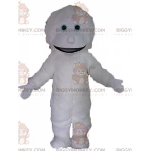 BIGGYMONKEY™ Costume da mascotte mostro bianco Yeti sorridente