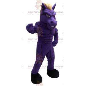 Very Muscular Purple Horse BIGGYMONKEY™ Mascot Costume -
