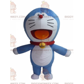 Doraemon berømt manga blå kat BIGGYMONKEY™ maskot kostume -