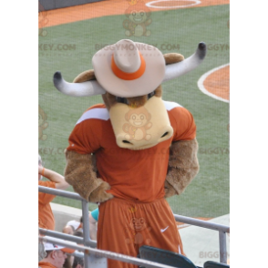 Brown Cow Bull with Horns BIGGYMONKEY™ Mascot Costume –