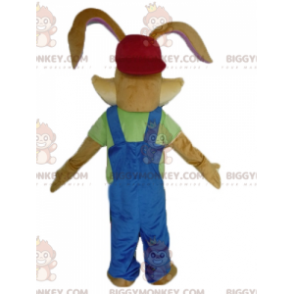 Brown Bunny BIGGYMONKEY™ Maskottchen-Kostüm mit schönen blauen