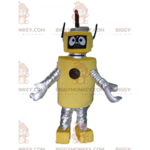 Disfraz de mascota BIGGYMONKEY™ robot amarillo y plateado muy