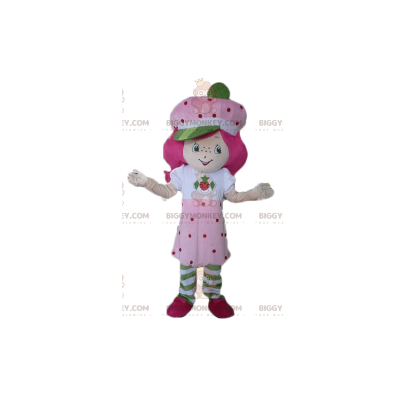 BIGGYMONKEY™ Strawberry Shortcake Famous Girl Pink Mascot