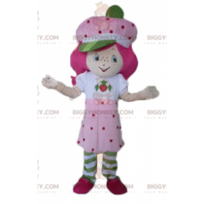 BIGGYMONKEY™ Strawberry Shortcake Famous Girl Rosa Mascot