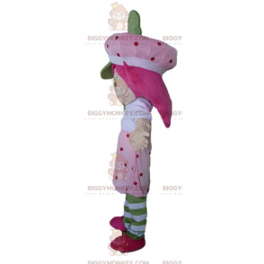 BIGGYMONKEY™ Strawberry Shortcake Famous Girl Pink Mascot