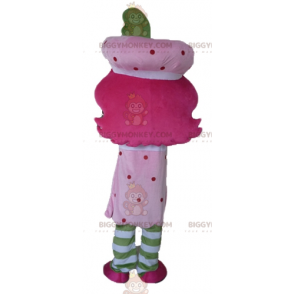 BIGGYMONKEY™ Strawberry Shortcake Famous Girl Pink Mascot