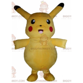 Disfraz de mascota de dibujos animados amarillo famoso Pikachu