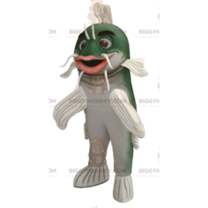 Green and White Catfish BIGGYMONKEY™ Mascot Costume -