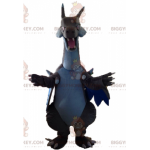 Very Impressive White and Blue Gray Dragon BIGGYMONKEY™ Mascot