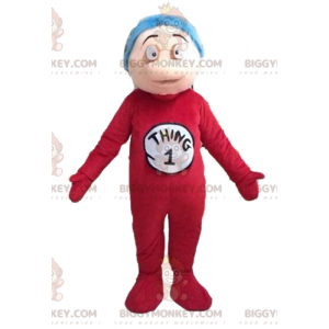 BIGGYMONKEY™-Maskottchenkostüm für Jungen in rotem Overall und