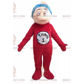 BIGGYMONKEY™-Maskottchenkostüm für Jungen in rotem Overall und