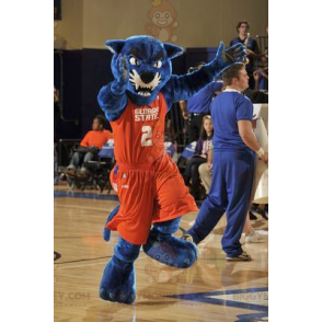 Blue Panther Mascot -asu BIGGYMONKEY™ oranssissa