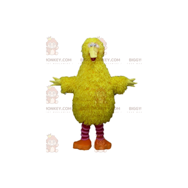 BIGGYMONKEY™ Costume mascotte uccello giallo e rosa morbido