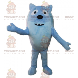 BIGGYMONKEY™ Χαριτωμένο στρογγυλό μπλε κοστούμι μασκότ αλεπού